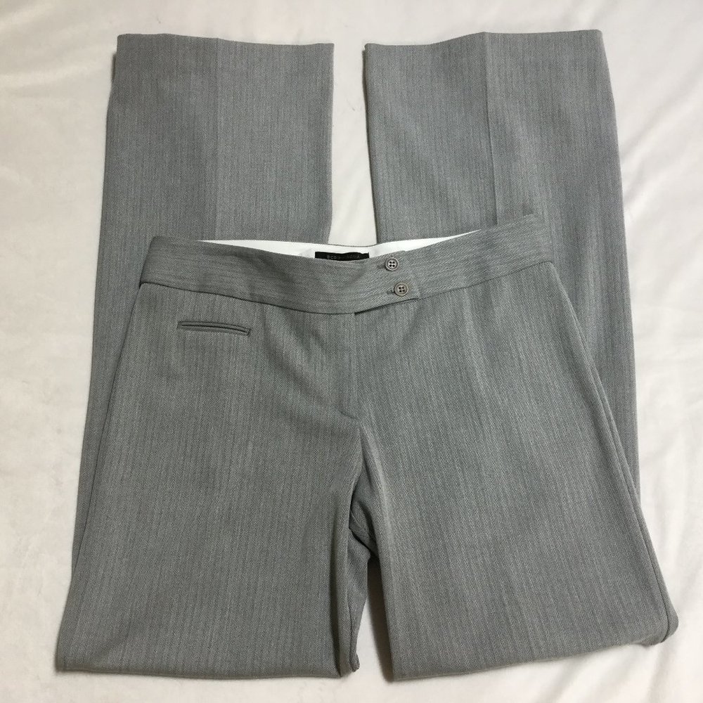 BCBGMaxAzria Womens Size 10 Gray Herringbone Stripe Pants Trousers Wide Leg NWOT